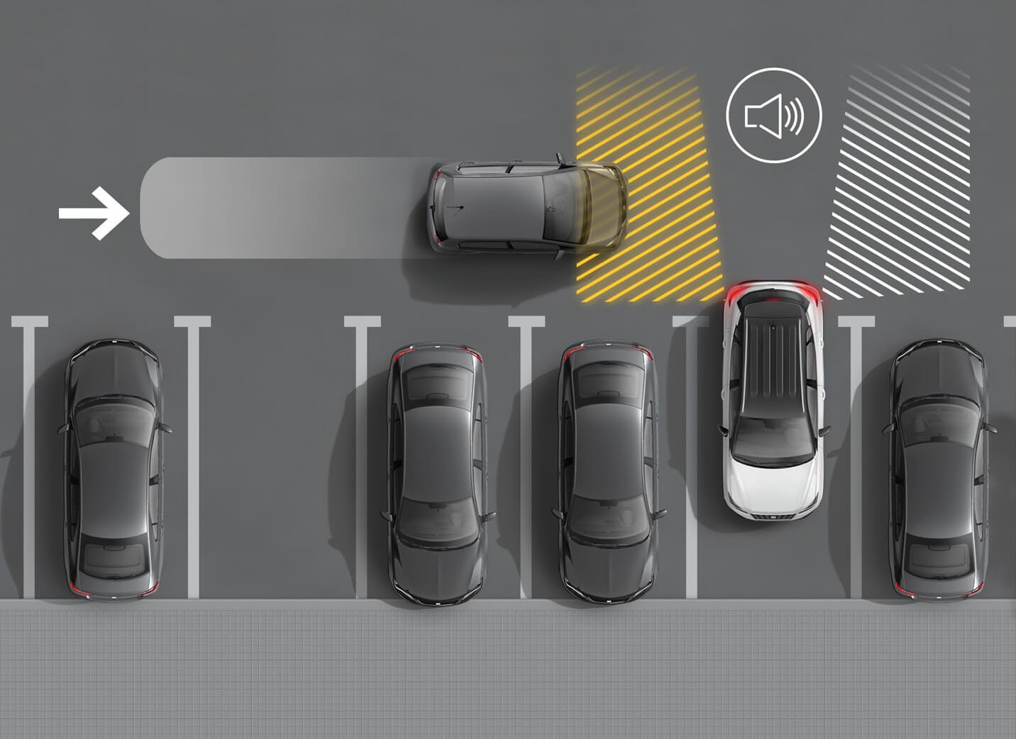 SEAT Arona Brīdinājums par satiksmi aiz automašīnas. Parādīt kā. Automātiskā apstāšanās