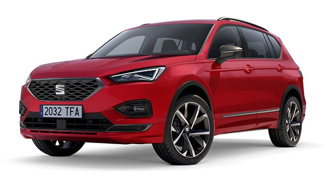 SEAT Tarraco FR sarkanā krāsā ar 20 collu vieglmetāla diskiem