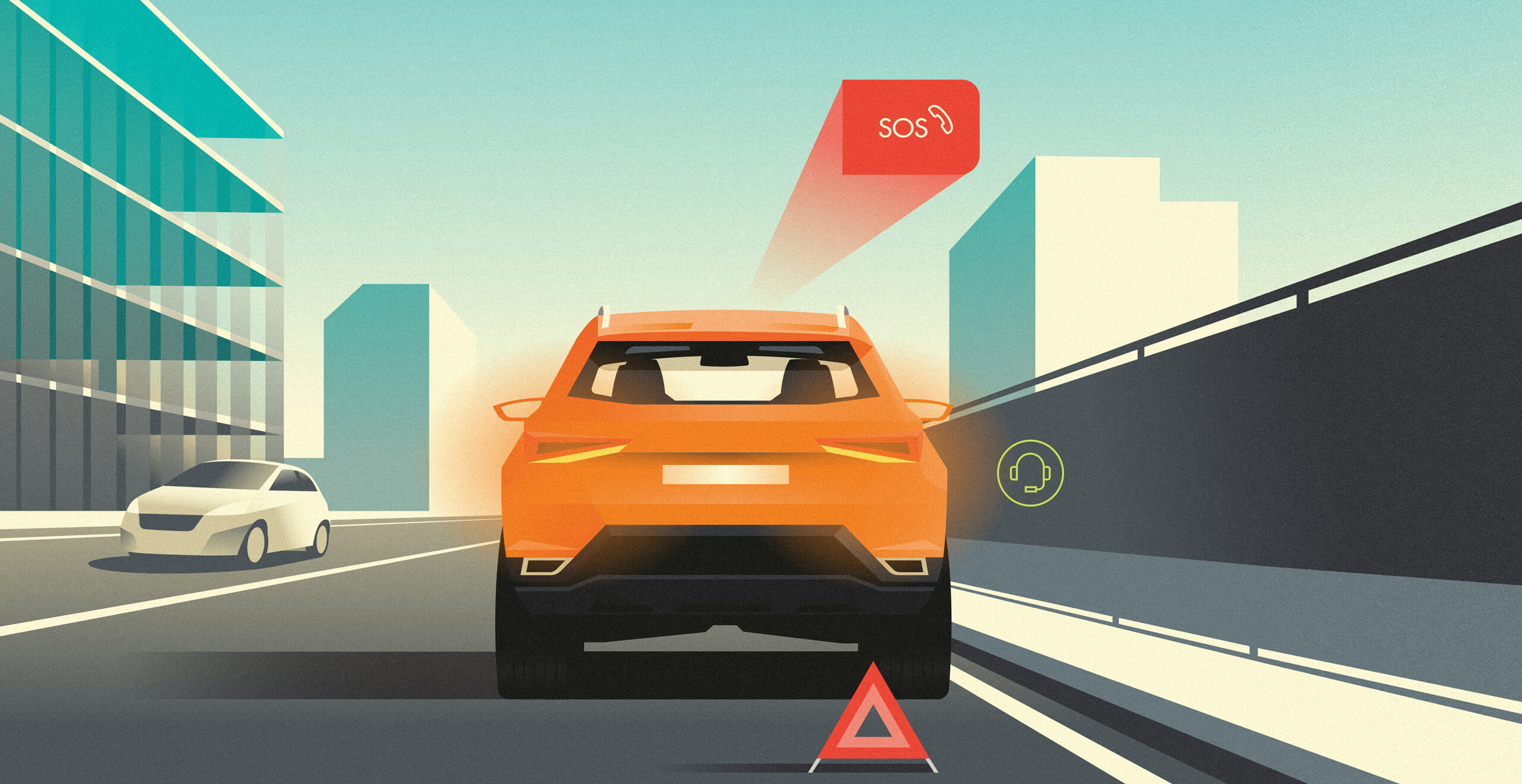 Jaunais SEAT Tarraco SUV 7 sēdvietu eCall avārijas zvana poga automašīnas interjerā
