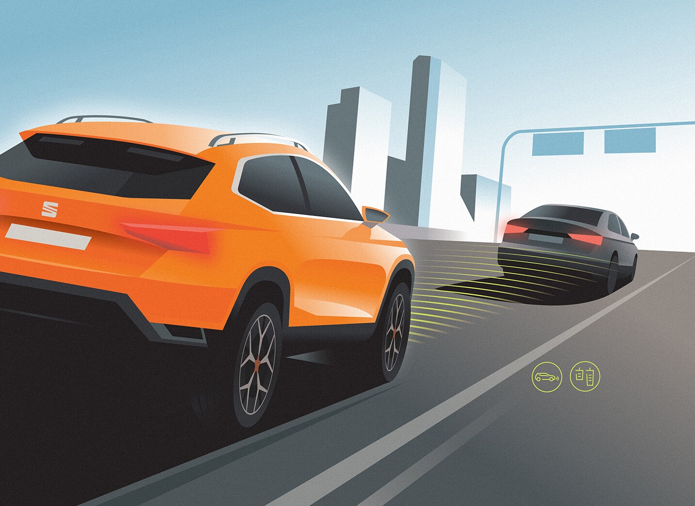 Jaunais SEAT Tarraco SUV 7 sēdvietu drošības iezīmes Front assist